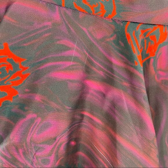 NEW Opening Ceremony Lizzy Rose Print Satin Skater Flowy Mini Skirt Size 6 - Picture 9 of 16